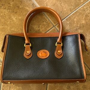 Dooney & Bourke Black and Brown Leather Handbag